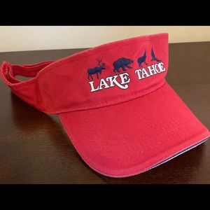 Awesome Vintage Lake Tahoe Visor Hat Unisex Adjustable Velcro